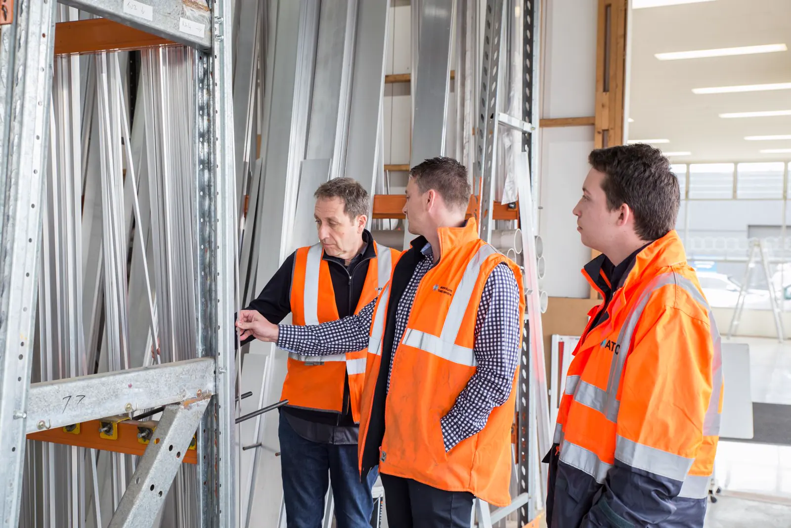 construction professionals inspecting a work site