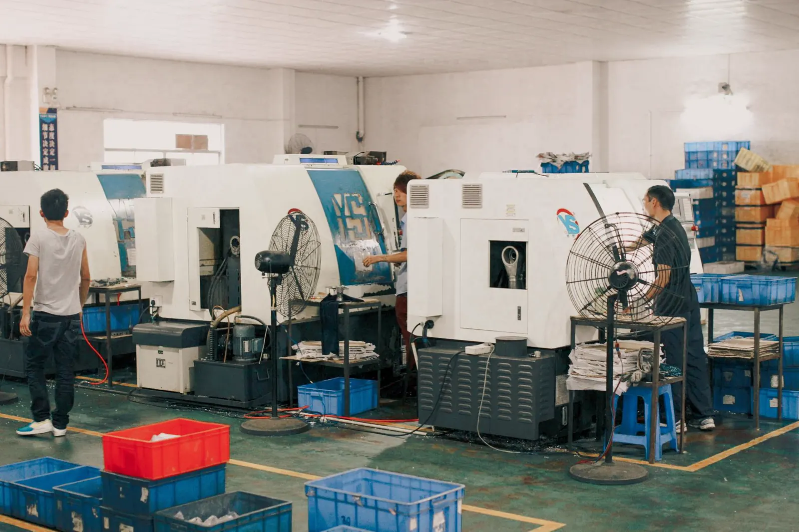 Skilled worker operating equipment